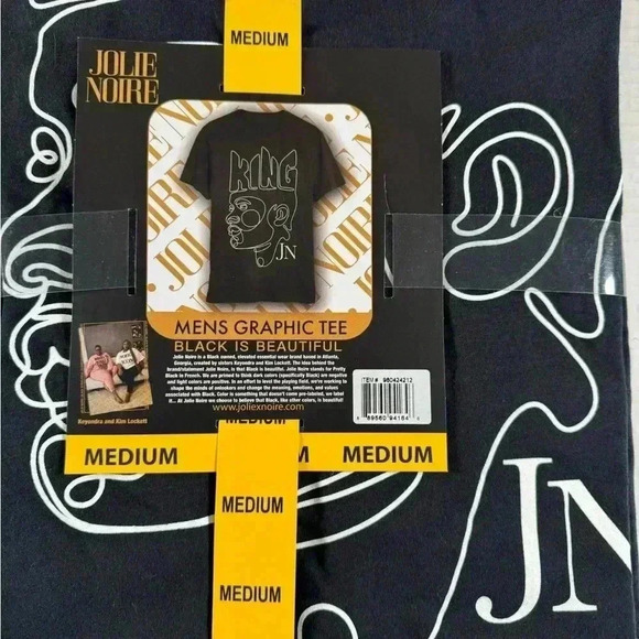 Jolie Noire Men's Black History Graphic Print Short Sleeve Medium Crewneck Tee - Picture 4 of 5